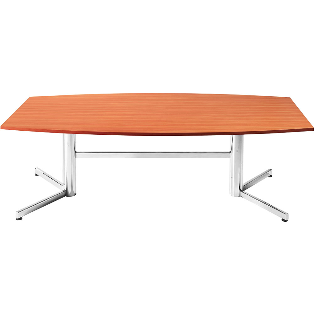 OM BOARDROOM TABLE BOAT SHAPED 2400 X 1200MM CHERRY