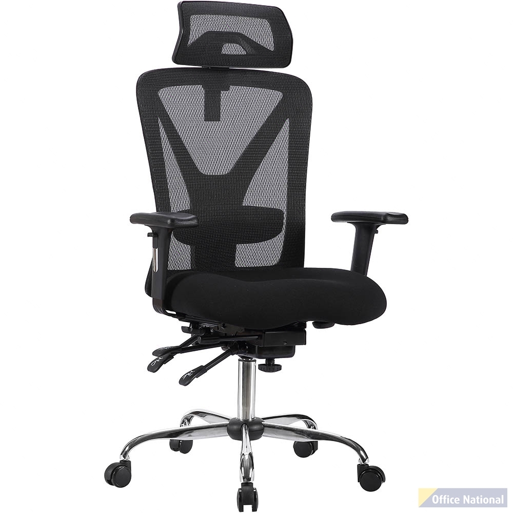 DIAMOND EXECUTIVE CHAIR HIGH MESH BACK ARMS BLACK