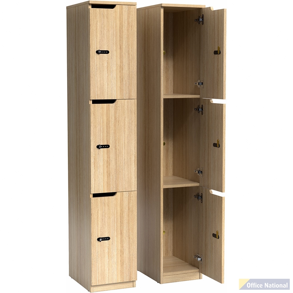 OLG KNOX 3 DOOR LOCKER 305 X 455 X 1805MM NEW OAK RAVINE