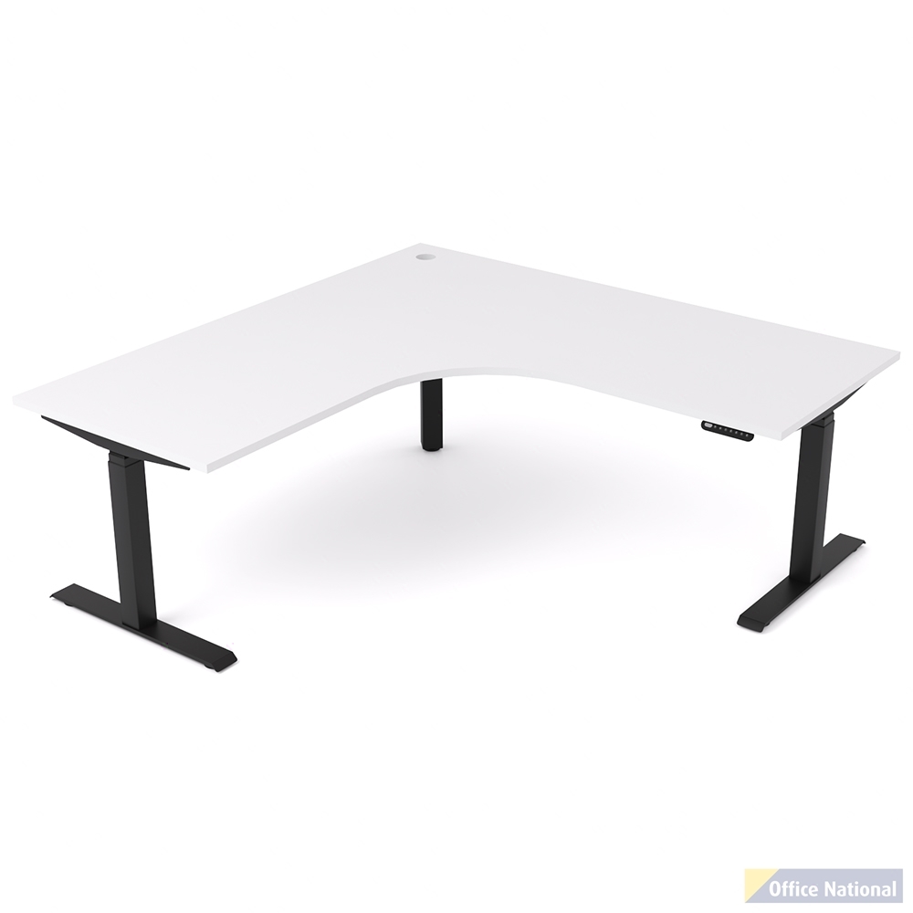 OLG AGILE ELECTRIC TRIPLE 3 COLUMN WORKSTATION RH 1800 X 1800 X 750MM BLACK FRAME WHITE TOP