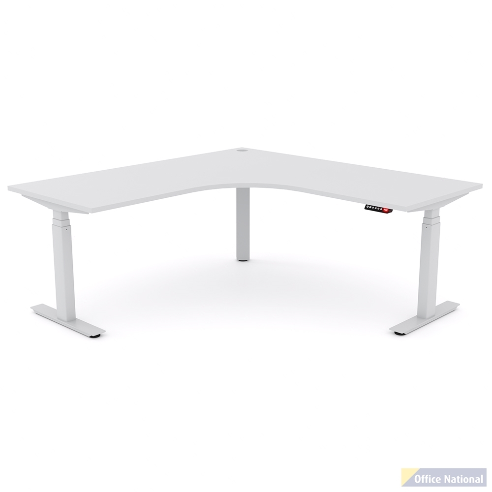 OLG AGILE ELECTRIC TRIPLE 3 COLUMN WORKSTATION LH 1800 X 1800 X 750MM WHITE FRAME WHITE TOP