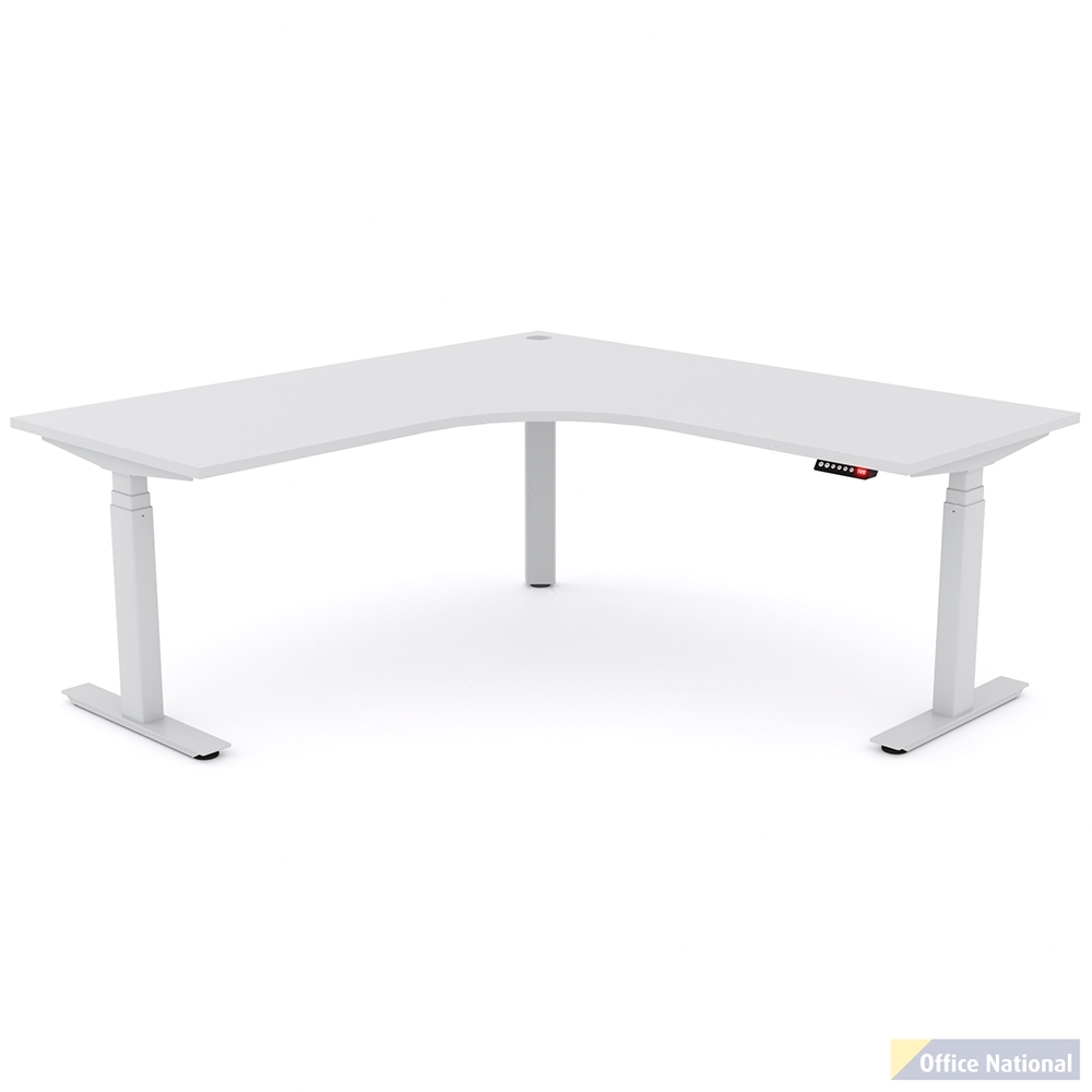 OLG AGILE ELECTRIC TRIPLE 3 COLUMN WORKSTATION RH 1800 X 1800 X 750MM WHITE FRAME WHITE TOP