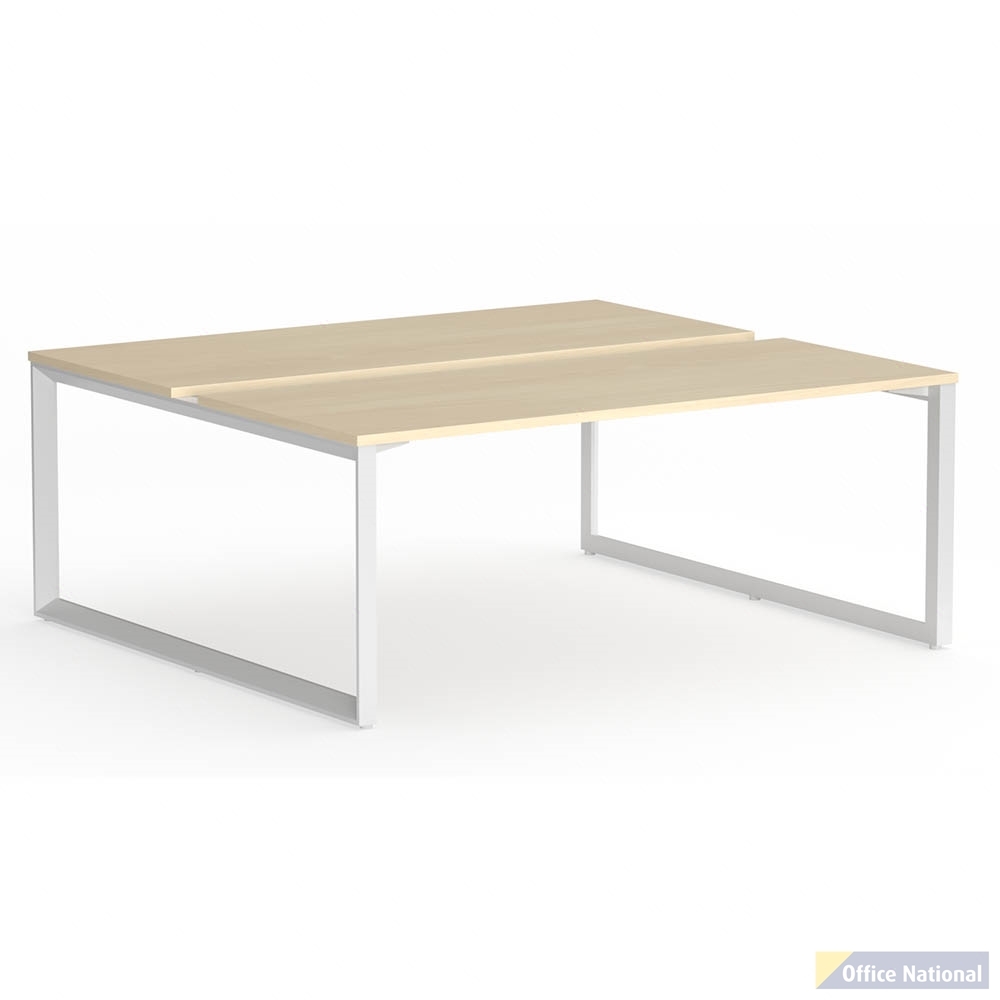 OLG ANVIL 2-PERSON DSD WORKSTATION WHITE FRAME 1800 X 750MM NORDIC MAPLE