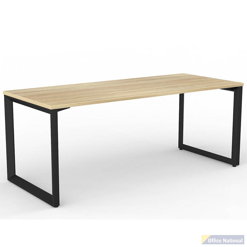 OLG ANVIL STRAIGHT WORKSTATION BLACK FRAME 1800 X 750MM NEW OAK RAVINE