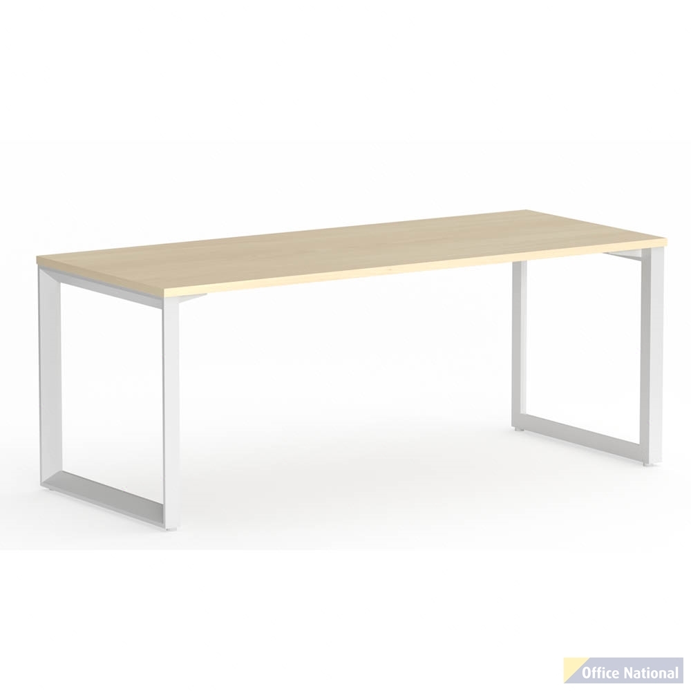 OLG ANVIL STRAIGHT WORKSTATION WHITE FRAME 1800 X 750MM NORDIC MAPLE