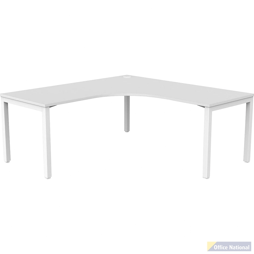 OLG AXIS SINGLE SIDED 90 DEGREE WORKSTATION RIGHT HAND RETURN 1800 X 1800 X 750MM WHITE FRAME WHITE TOP