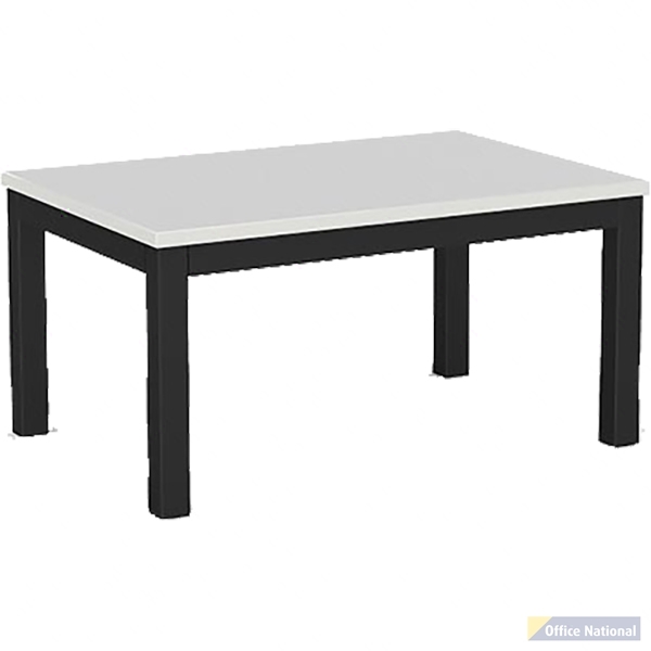 OLG AXIS COFFEE TABLE 900 X 600MM BLACK FRAME WHITE TOP