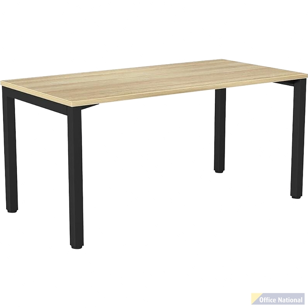 OLG AXIS SINGLE SIDED DESK 1800 X 750MM BLACK FRAME NEW OAK TOP