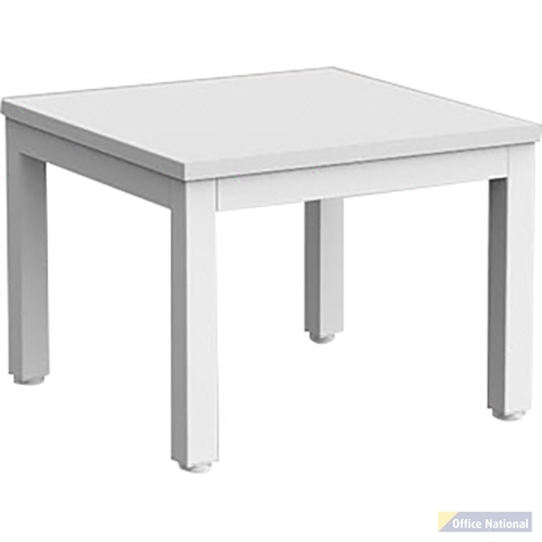 OLG AXIS COFFEE TABLE 600 X 600MM WHITE FRAME WHITE TOP