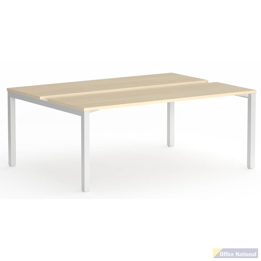 OLG AXIS 2-PERSON DSD WORKSTATION WHITE FRAME 1800 X 750MM NORDIC MAPLE