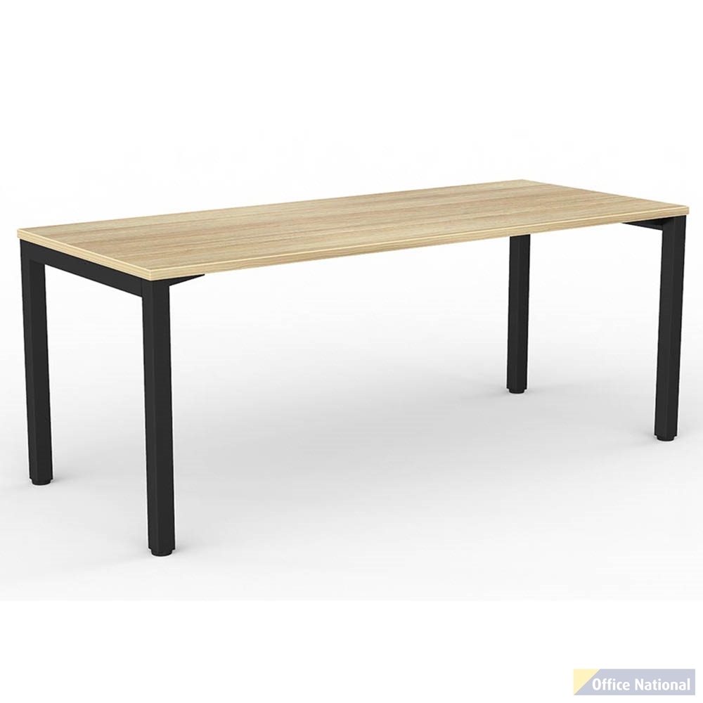 OLG AXIS STRAIGHT WORKSTATION BLACK FRAME 1800 X 750MM NEW OAK RAVINE