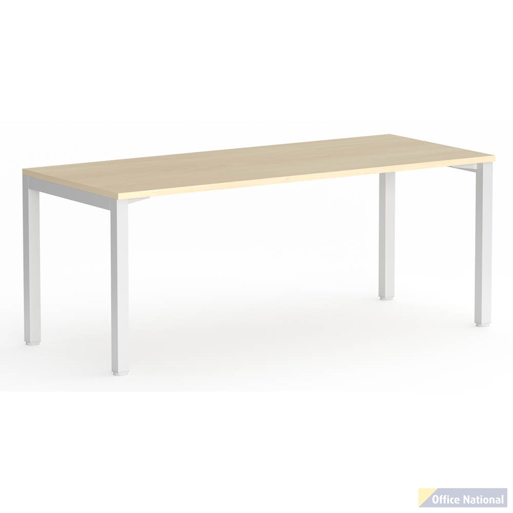 OLG AXIS STRAIGHT WORKSTATION WHITE FRAME 1800 X 750MM NORDIC MAPLE