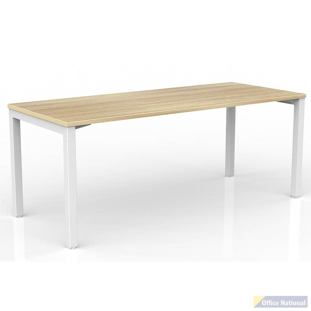 OLG AXIS STRAIGHT WORKSTATION WHITE FRAME 1800 X 750MM NEW OAK RAVINE