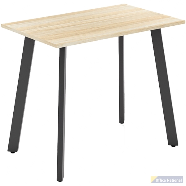 OLG FLARE BAR LEANER 4 LEG BLACK FRAME 1200MM X 750MM NEW OAK RAVINE