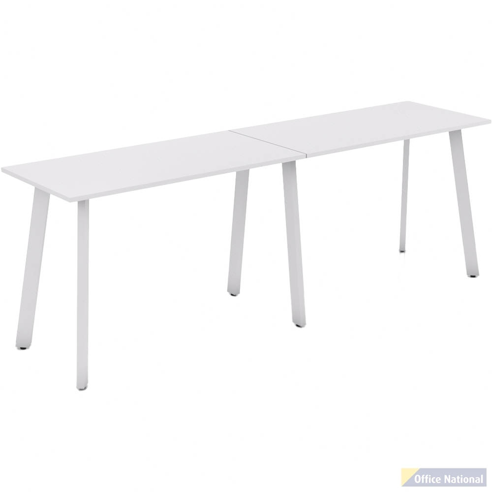 OLG FLARE BAR LEANER 6 LEG WHITE FRAME 3000MM X 750MM WHITE 2-PIECE TOP