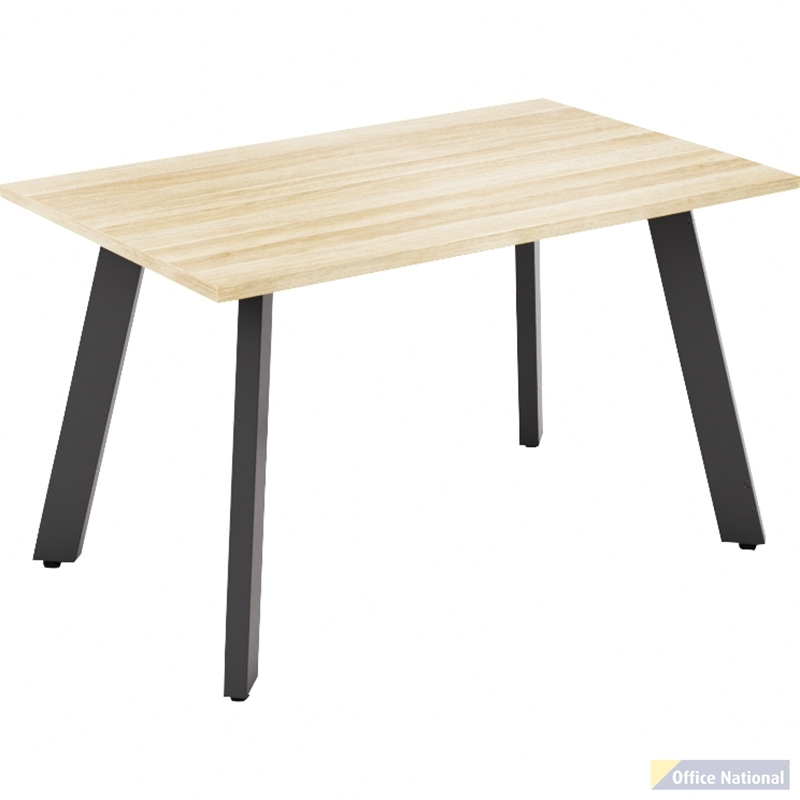 OLG FLARE TABLE 4 LEG BLACK FRAME 1200 X 750MM NEW OAK RAVINE