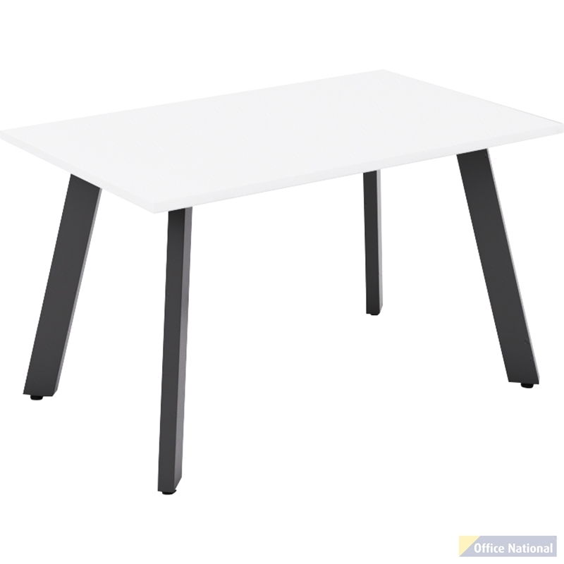 OLG FLARE TABLE 4 LEG BLACK FRAME 1200 X 750MM WHITE
