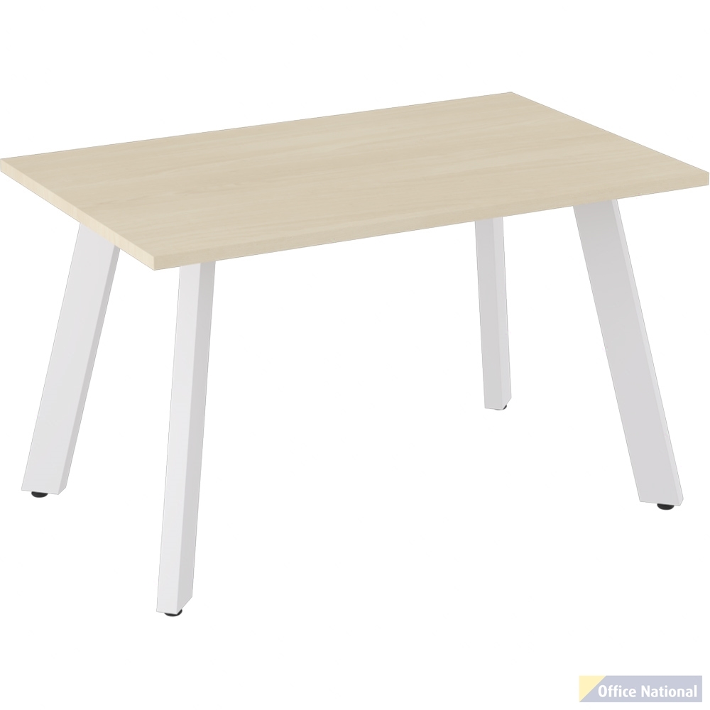 OLG FLARE TABLE 4 LEG WHITE FRAME 1200 X 750MM NORDIC MAPLE