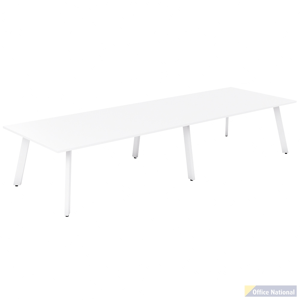 OLG FLARE TABLE 6 LEG WHITE FRAME 3600MM X 1200MM WHITE 2-PIECE TOP