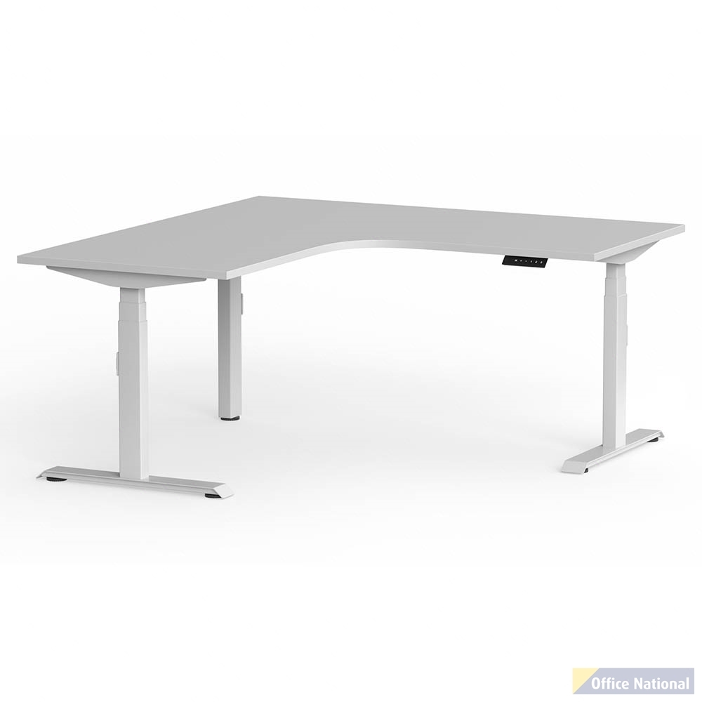OLG KLASS 3C/2M ELECTRIC 90DEG WORKSTATION WHITE FRAME 1800 X 1800 X 750MM WHITE WITH LH RETURN