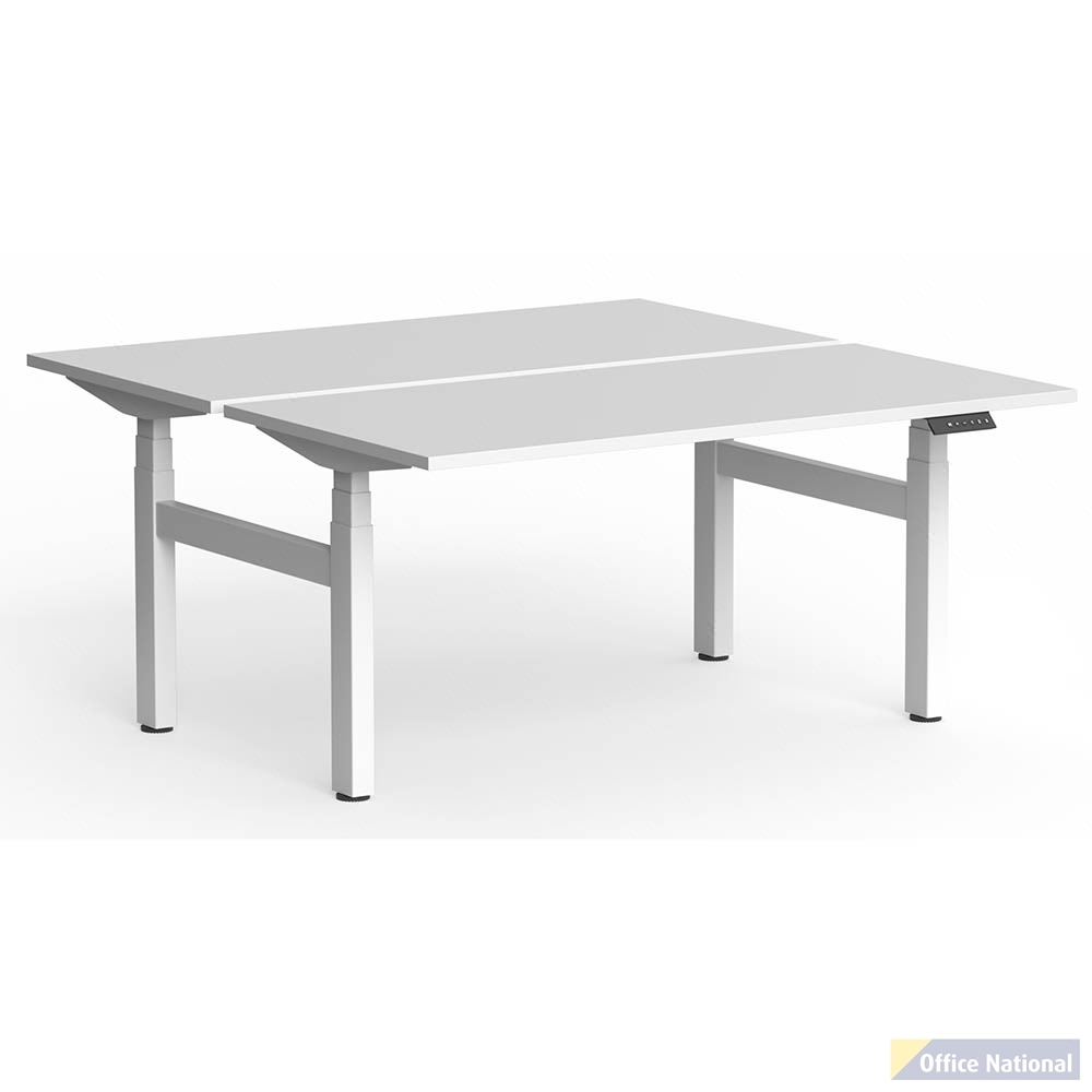 OLG KLASS 3C/2M ELECTRIC 2-PERSON DSD WORKSTATION WHITE FRAME 1600 X 750MM WHITE