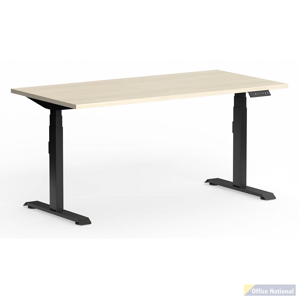 OLG KLASS 3C/2M ELECTRIC STRAIGHT WORKSTATION BLACK FRAME 1600 X 750MM NORDIC MAPLE