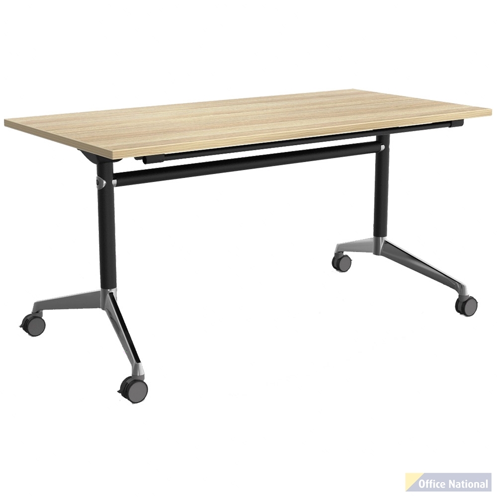 OLG MODULUS FLIP TABLE 1800 X 750MM BLACK FRAME NEW OAK TOP