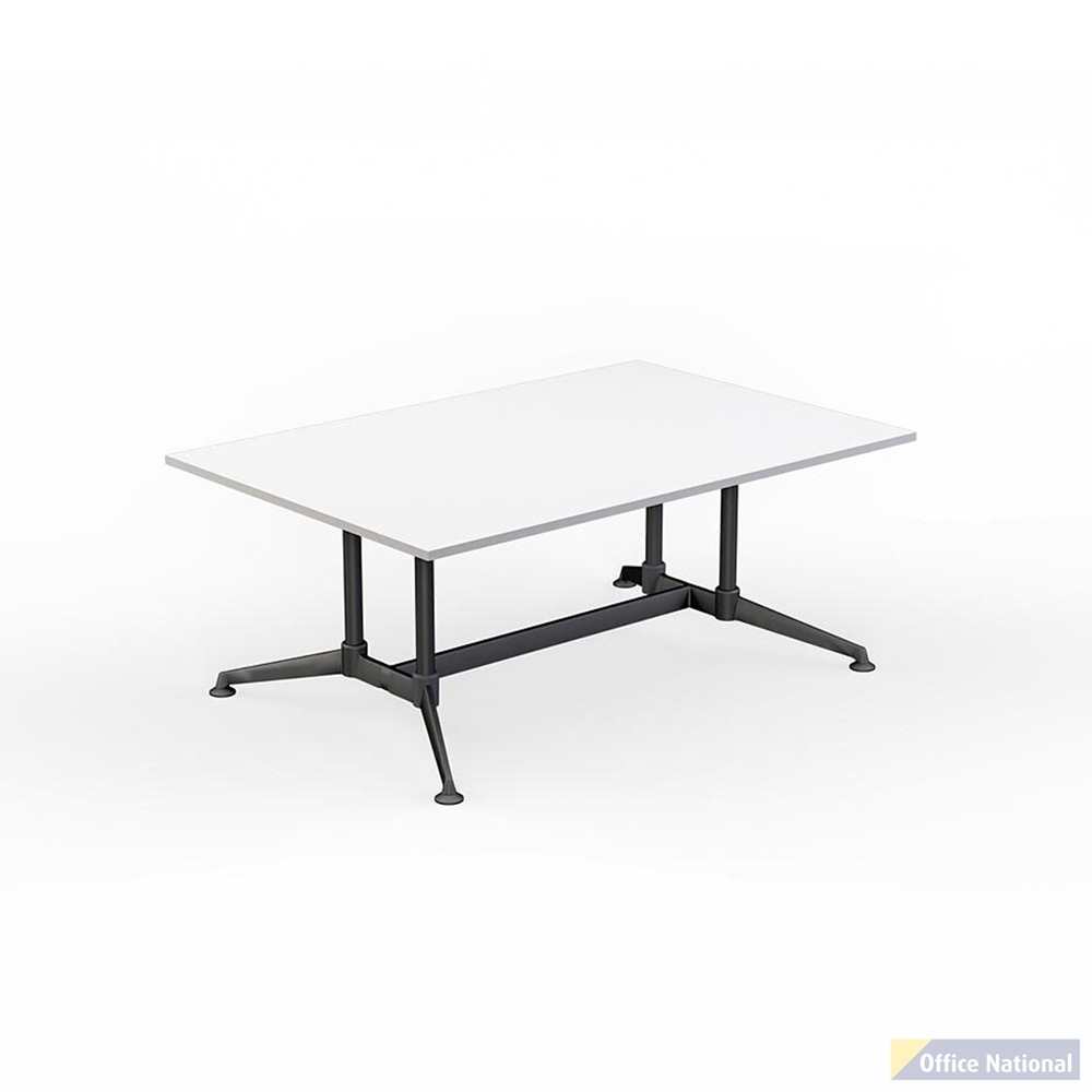 OLG MODULUS MEETING TABLE ALL BLACK FRAME 1800 X 1200MM WHITE TOP