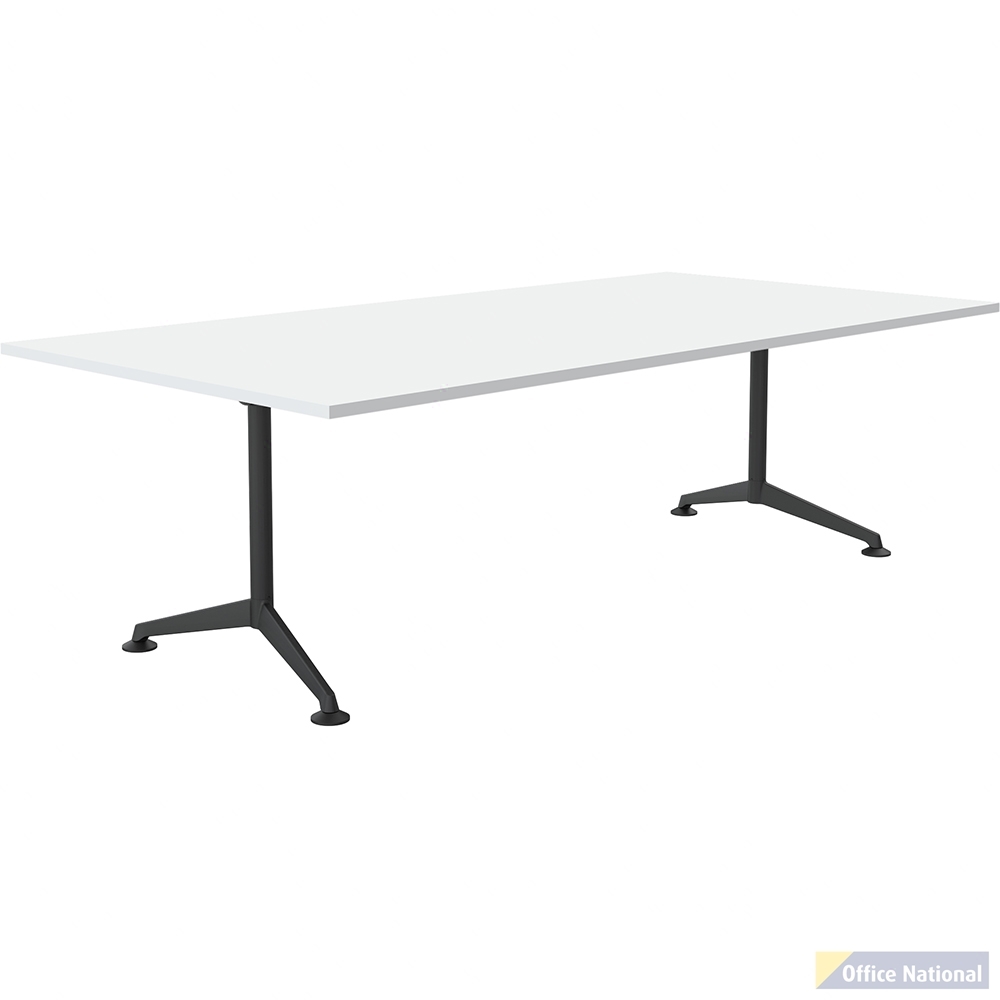 OLG MODULUS MEETING TABLE ALL BLACK FRAME 2100 X 900MM WHITE TOP