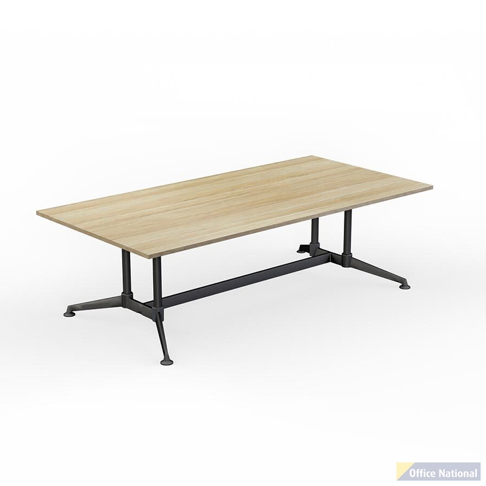 OLG MODULUS MEETING TABLE ALL BLACK FRAME 2400 X 1200MM 2 PIECE TOPS NEW OAK