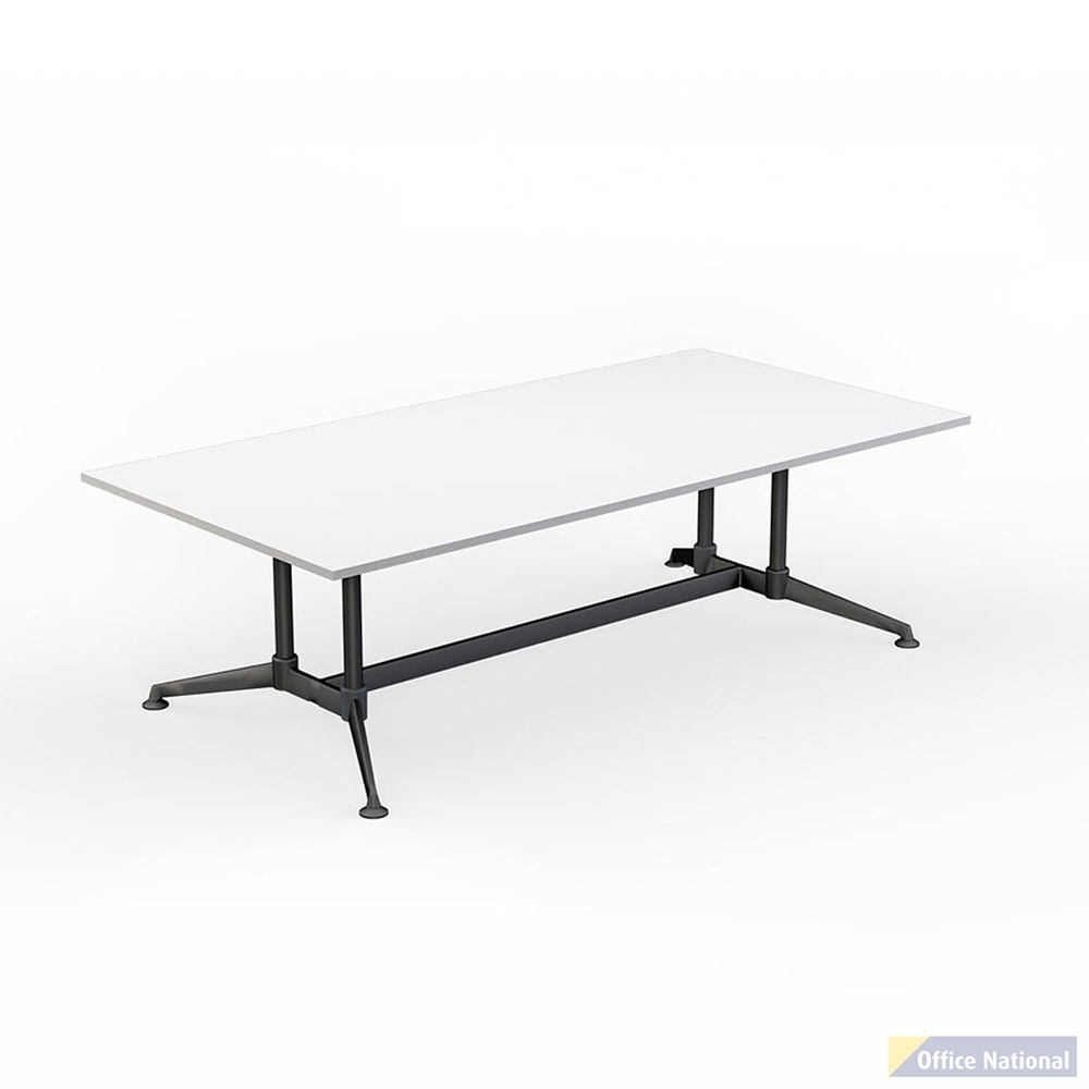 OLG MODULUS MEETING TABLE ALL BLACK FRAME 2400 X 1200MM 2 PIECE TOPS WHITE