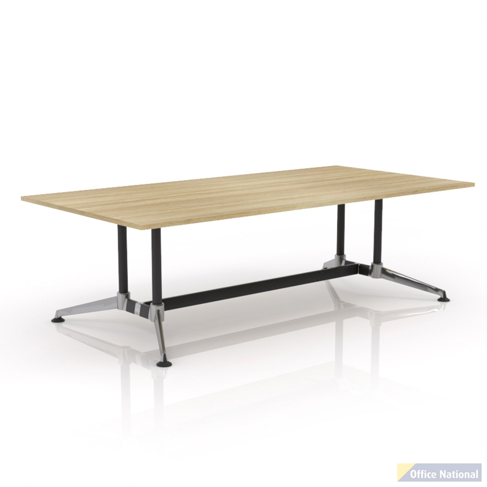 OLG MODULUS MEETING TABLE TWIN POST COLLAR LEG 2400 X 1200MM 2 PIECE TOPS NEW OAK