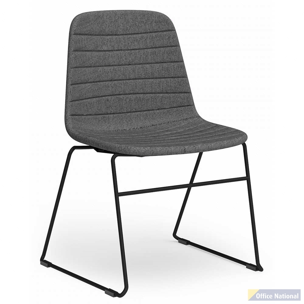SOFIA CHAIR WITH BLACK SLED POWDERCOATED BASE FABRIC UPHOLSTERY