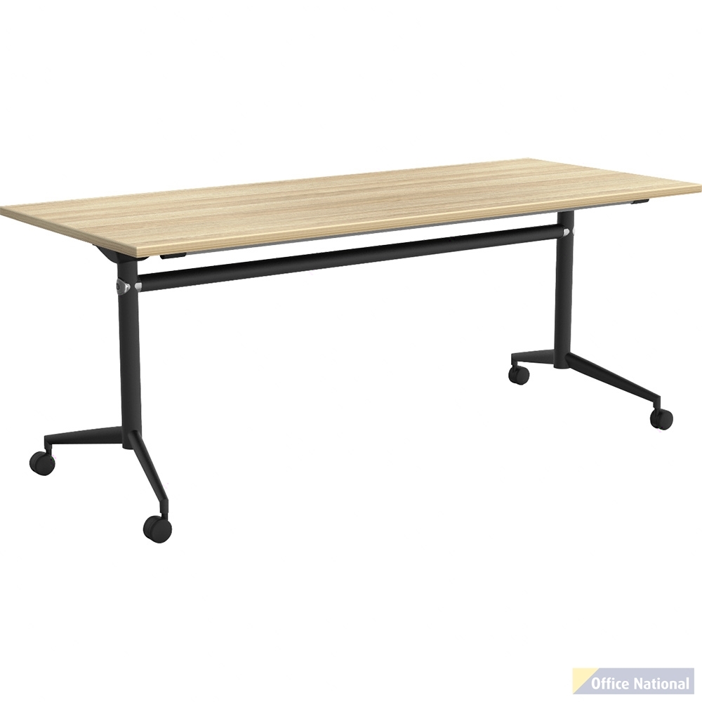 OLG UNI FLIP TABLE BLACK FRAME 1600 X 750MM NEW OAK RAVINE