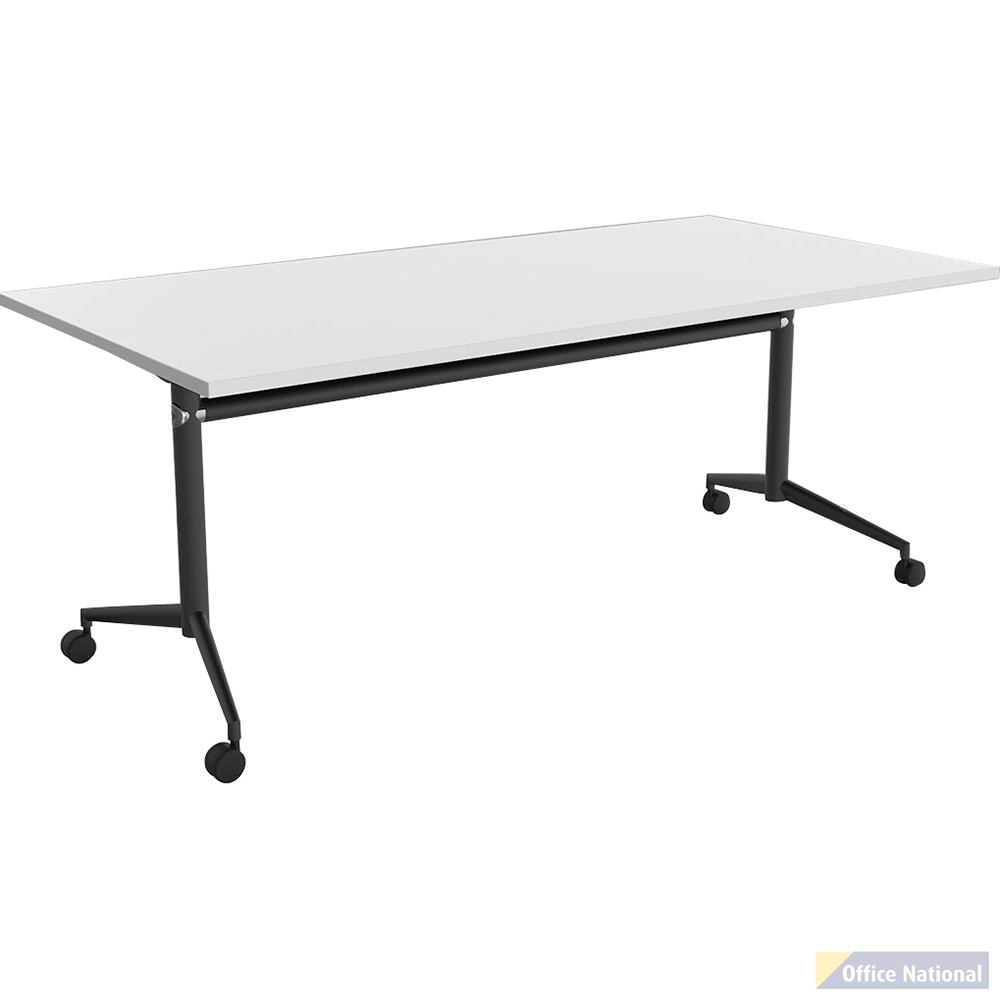 OLG UNI FLIP TABLE BLACK FRAME 1600 X 750MM WHITE