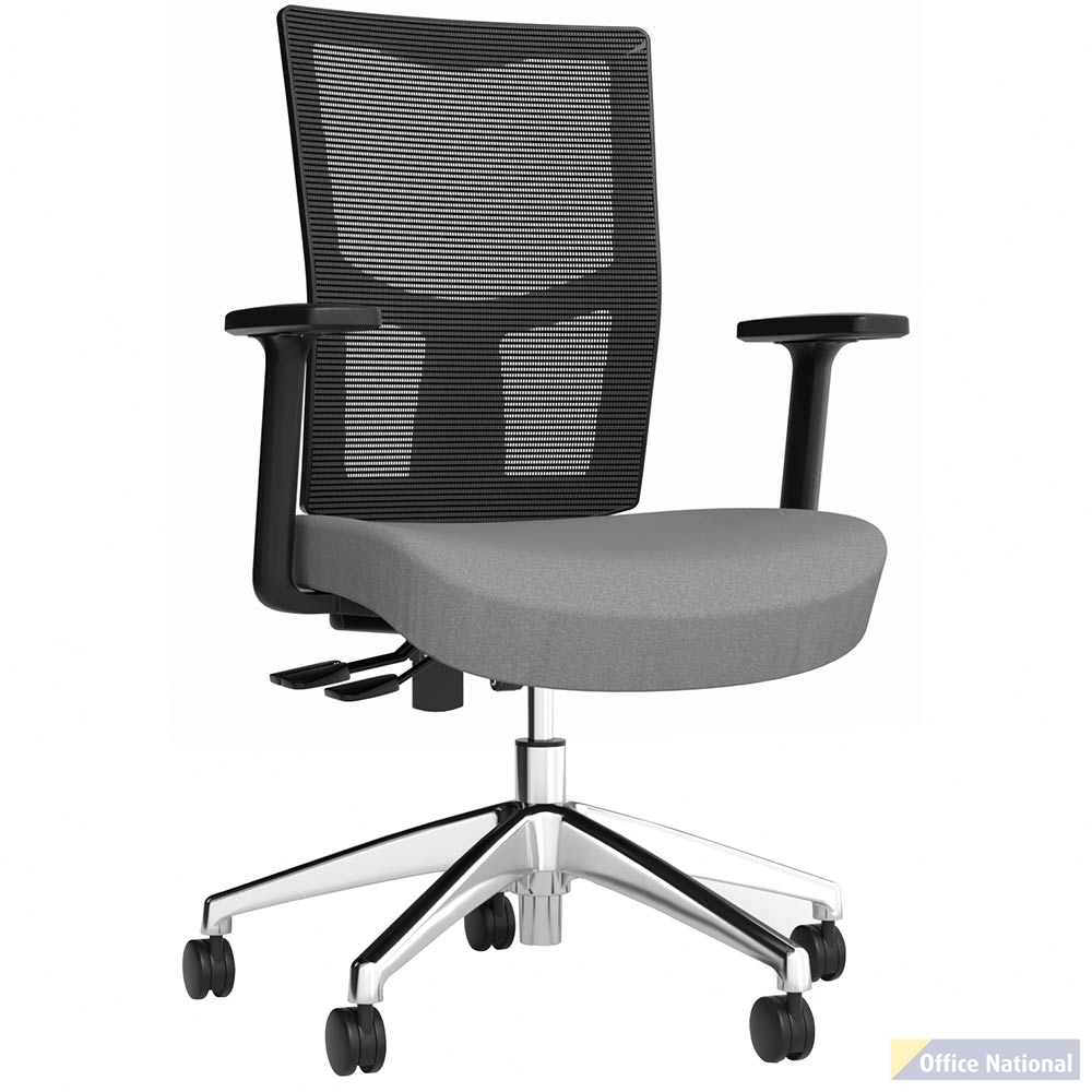 OLG URBAN TASK CHAIR ALLOY BASE WITH ARMS MESH BACK AND MOTION FELT FABRIC SEAT