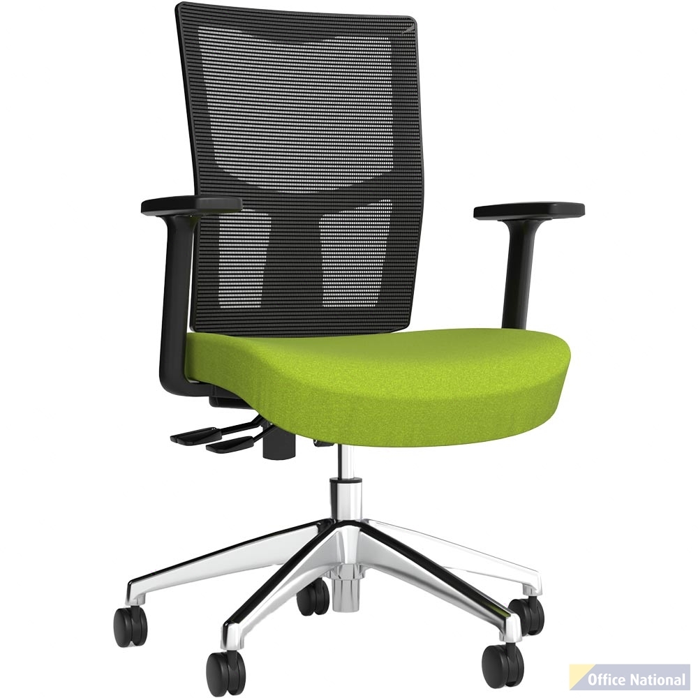 OLG URBAN TASK CHAIR ALLOY BASE WITH ARMS MESH BACK AND MOTION FELT FABRIC SEAT AVOCADO GREEN