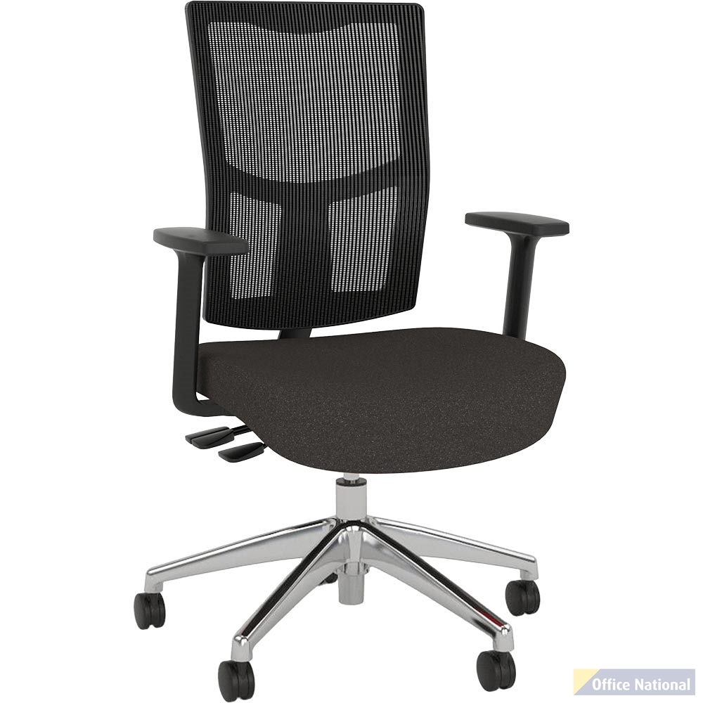 OLG URBAN TASK CHAIR ALLOY BASE WITH ARMS MESH BACK AND MOTION FELT FABRIC SEAT CHARCOAL GREY