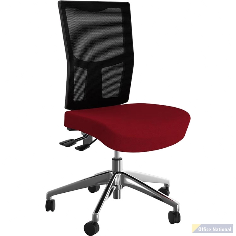 OLG URBAN TASK CHAIR ALLOY BASE MESH BACK AND MOTION FELT FABRIC SEAT CHILLI RED