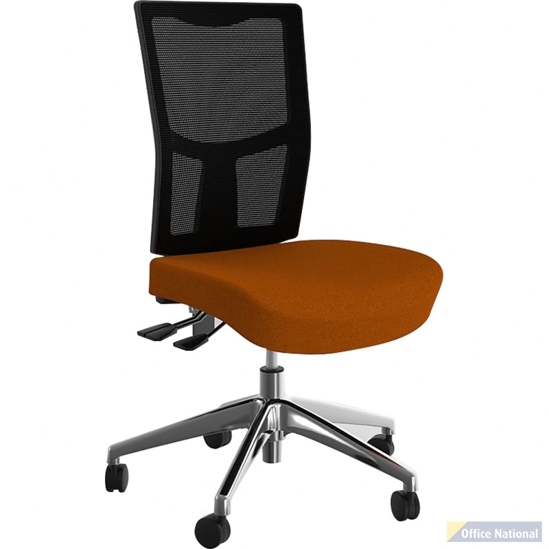 OLG URBAN TASK CHAIR ALLOY BASE MESH BACK AND MOTION FELT FABRIC SEAT SUNSET ORANGE