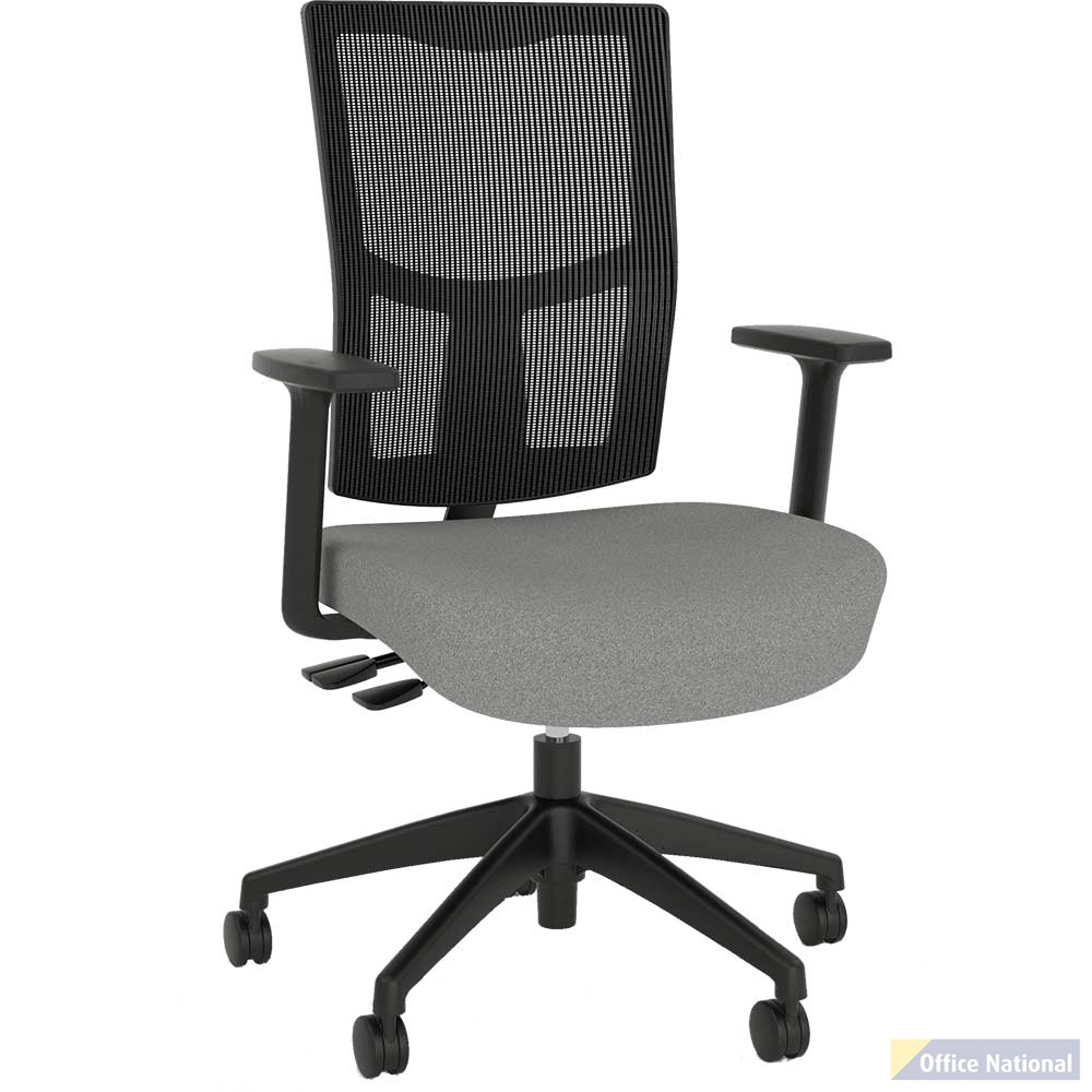 OLG URBAN TASK CHAIR NYLON BASE WITH ARMS MESH BACK AND MOTION FELT FABRIC SEAT ASH GREY