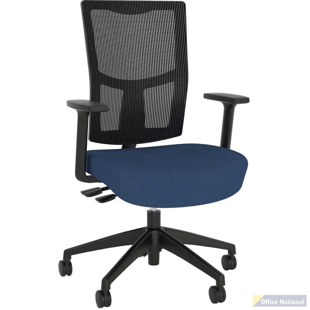 OLG URBAN TASK CHAIR NYLON BASE WITH ARMS MESH BACK AND MOTION FELT FABRIC SEAT DEEP BLUE