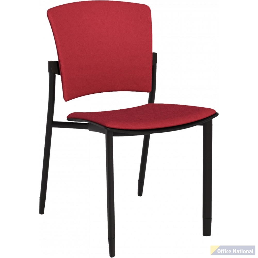 OLG ZIPP CHAIR BLACK FRAME FABRIC SEAT RUBY RED