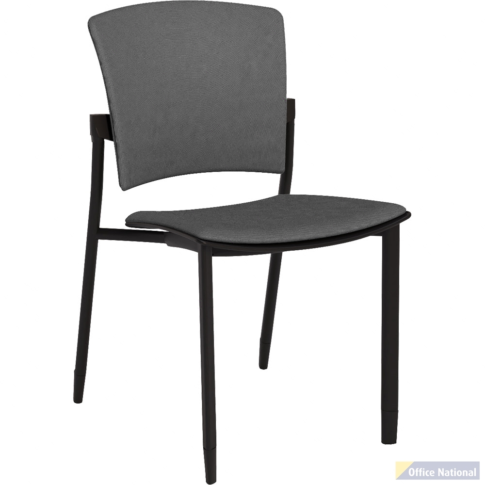 OLG ZIPP CHAIR BLACK FRAME FABRIC SEAT GREY