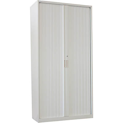 Steelco Tambour Door Cabinet 5 Shelves 2000 X 1200 X 463mm Silver Grey