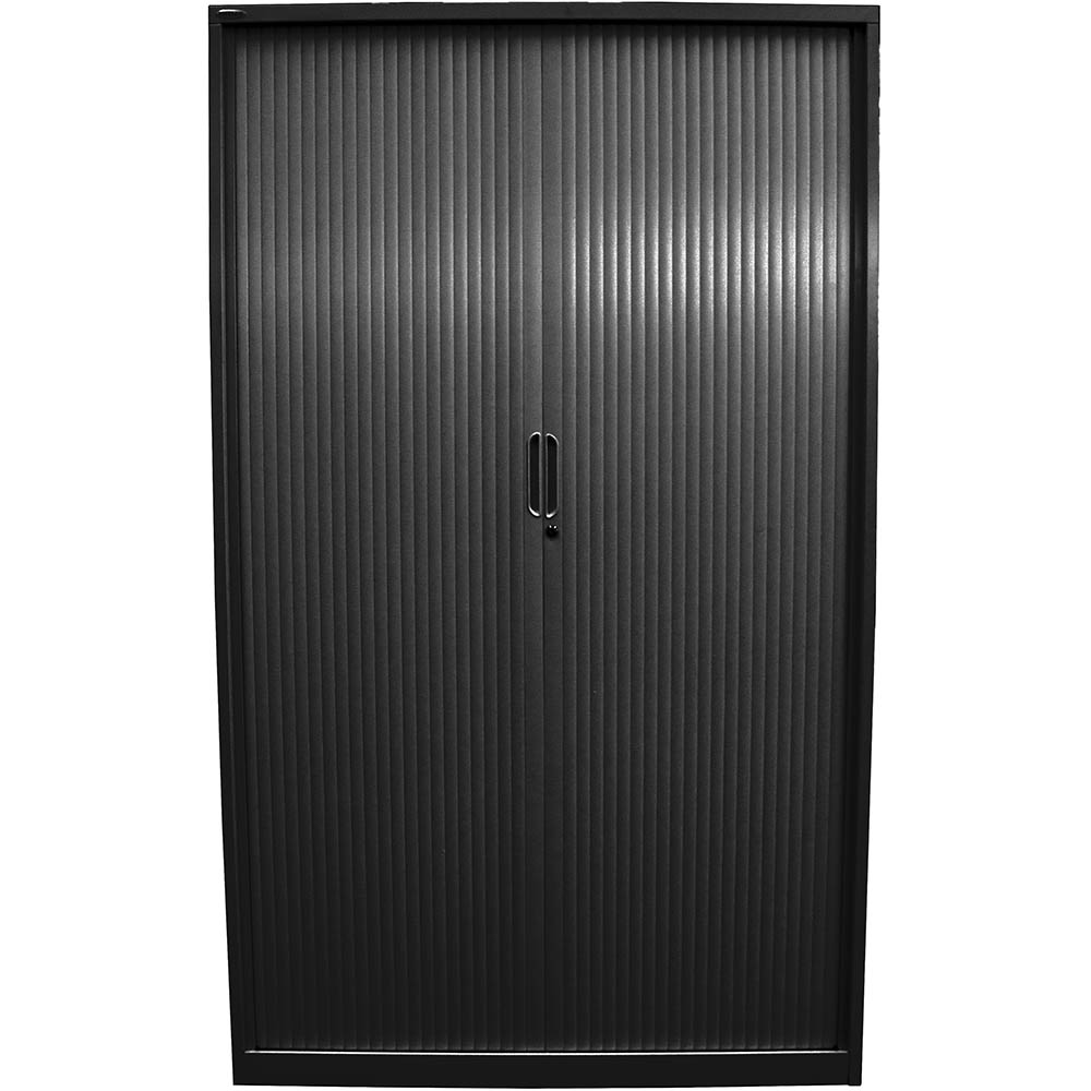 Steelco Tambour Door Cabinet 5 Shelves 2000 X 900 X 463mm Graphite Ripple