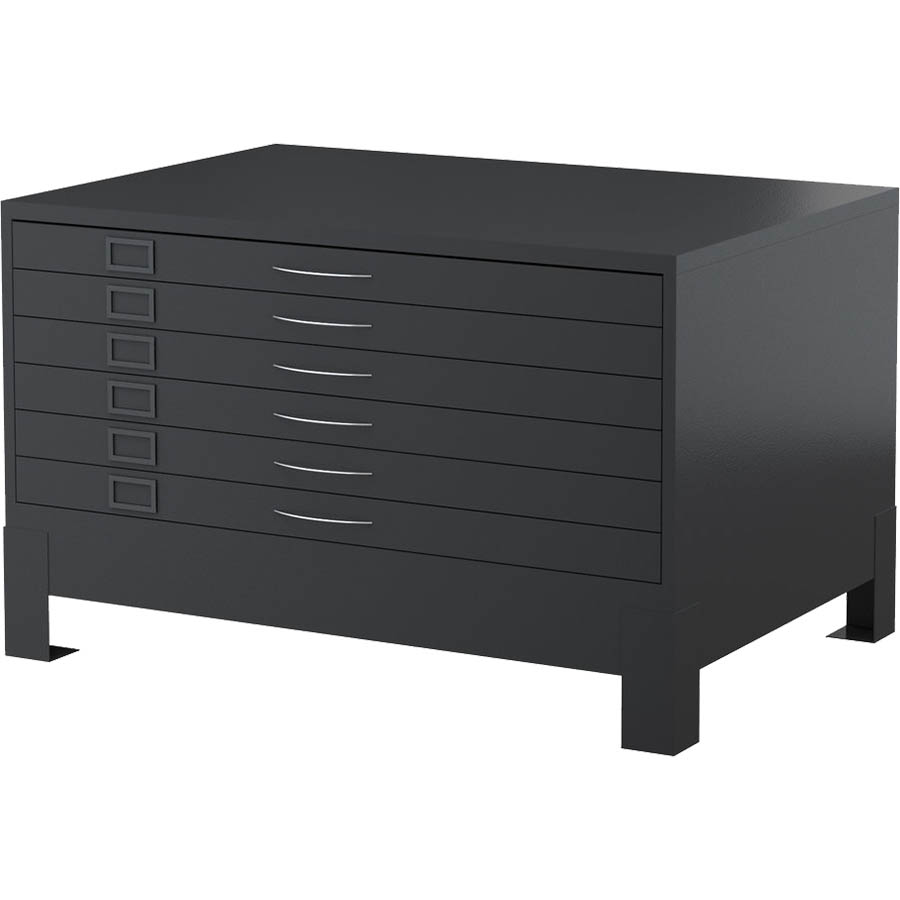 Steelco Plan Cabinet 6 Drawer 628 X 1375 X 960mm Graphite Ripple