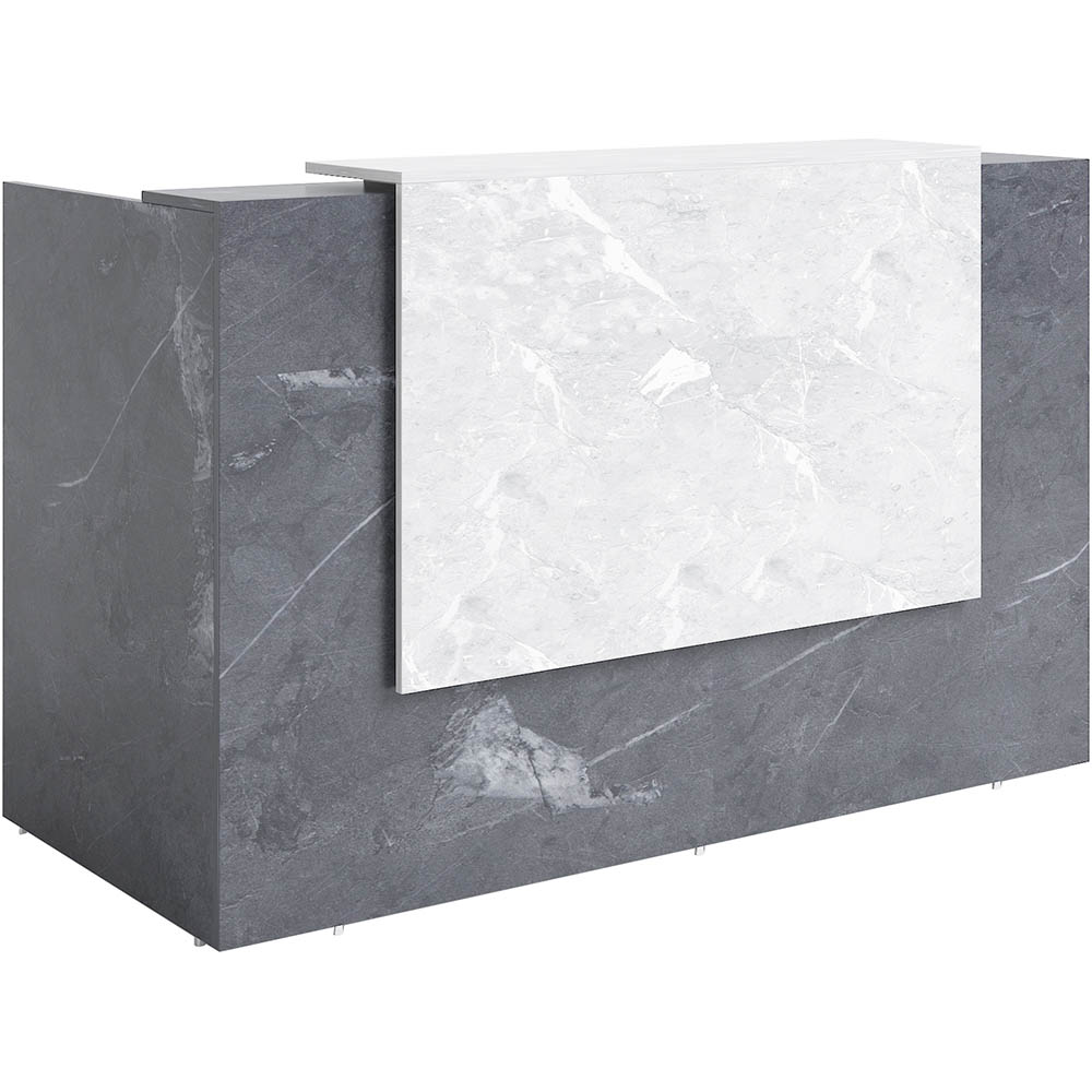 Sorrento Reception Counter Desk 1800 X 840 X 1150mm Marble Charcoal/marble Grey