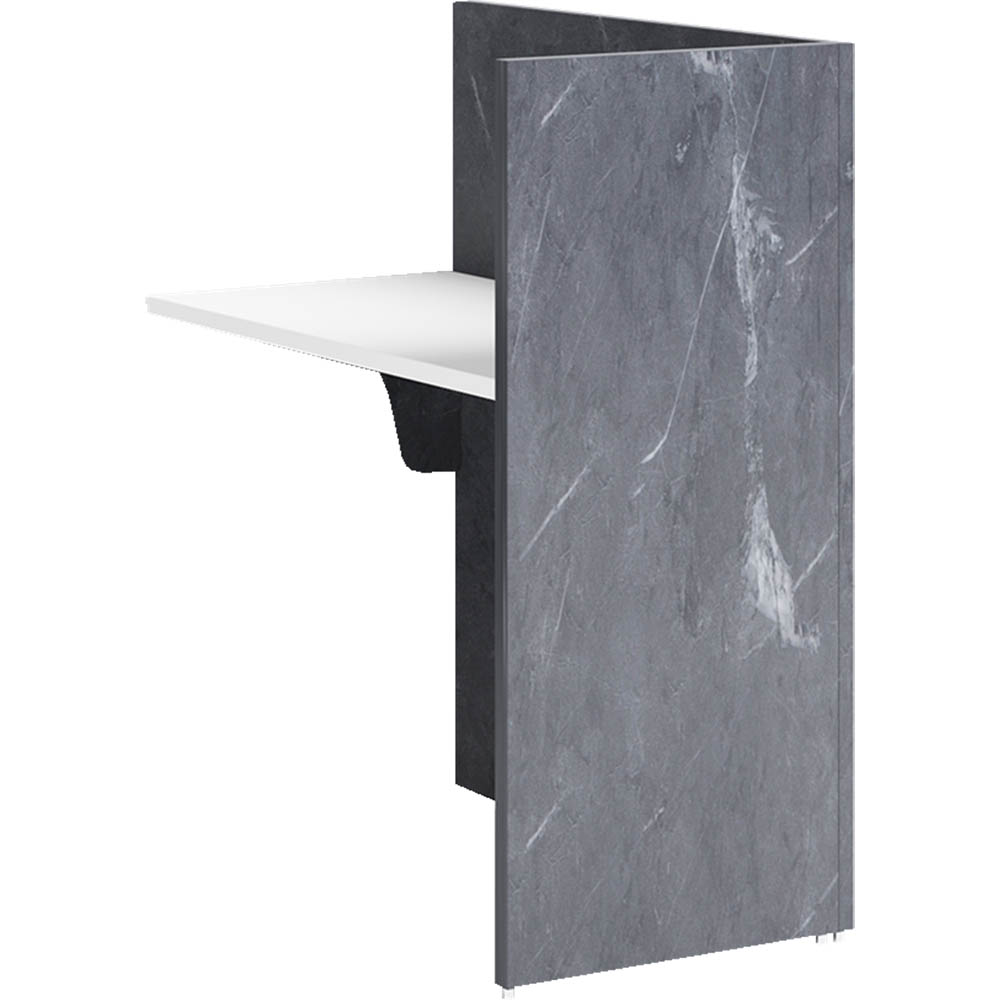 SORRENTO RECEPTION COUNTER DESK RETURN ONLY 900 X 600 X 1150MM MARBEL CHARCOAL