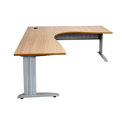 RAPID SPAN CORNER WORKSTATION METAL MODESTY PANEL 1500 X 1500 X 700MM BEECH/SILVER